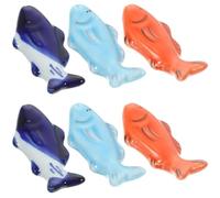 Hemobllo 6pcs Japanese Style Ceramic Fish Chopstick Rest Holder Set, Cute Painted Chopsticks Pillow Rack for Dining Tableware, Household and Banquet Use Random Style