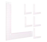 Hemobllo 6pcs L-square Ruler Set 90 Degree Right Angle Sewing and Craft Rulers with Grid Pattern Marking for Garment Sewing and Clothing Pattern Making