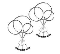 Hemobllo 6pcs Laboratory Retort Support Stand with Beaker Support Clamps and Test Tube Holder Rings Metal Retort Clamp Set for Chemistry and Physics Lab Use