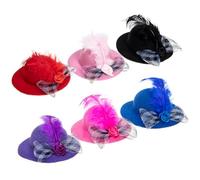 Hemobllo 6pcs Lace Style Adorable Hen Hat Adjustable Design Wear-resistant Chicken Hat Cloth Material Cool Fashionable Pet Bird Accessory for Birthdays and Family Portraits