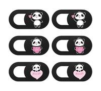 Hemobllo 6pcs Laptop Webcam Privacy Cover Set - Love Pink Cartoon Panda Sliding Camera Covers for Tablet, Computer Laptop - Ultra-thin Webcam Slider for Secure Video Privacy