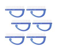 Hemobllo 6pcs Large Blue Plastic Nail Dust Brushes for Manicure Nail Cleaning and Care Tools Sturdy Scrub Brushes Suitable for Professional and Home Use