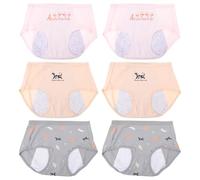 Hemobllo 6pcs Menstrual Underpants for Women High Absorbency Cotton Period Briefs Reusable Washable Comfortable Design with Lengthened and Thickened Gusset for Heavy Flow