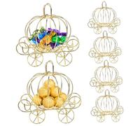 Hemobllo 6pcs Metal Pumpkin Carriage Treat Boxes Durable Wedding Candy Favour Containers for Party Decorations and Souvenirs