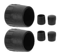 Hemobllo 6pcs Mic Stand Foot Protector Caps for 25mm Tube, Black Plastic Mic Stand Holder Accessories with Shock Absorption and Anti-slip Features, for Broadcasting Studios and Audio