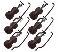 Hemobllo 6pcs Miniature Violin Ornament Tiny Decorative Musical Instruments for Dollhouse and Holiday Tree Decor Craft Accessories