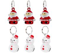 Hemobllo 6pcs Pet Collar Bells Decorative Cat Dog Christmas Copper Small Easy to Carry Snowman Santa Claus Shapes Home Decor Accessories