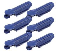Hemobllo 6pcs Plastic Bang Curlers Hair Rollers Root Claw Clips for Women DIY Volumizing Hair Styling Tool in Navy Blue, Suitable for Wavy and Curly Hairstyles