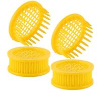 Hemobllo 6pcs Plastic Bee Queen Rearing Cage Set with Incubation Bases for Beekeeping Equipment Bee Keeping Cage for Garden Use