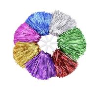 Hemobllo 6pcs Plastic Cheer Pom Poms for Youth Cheer Squad Dance Events | Party Accessory Set, Straight Handle 17g Per Piece, Special Events Use, Lightweight Plastic Build Random Color