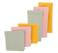 Hemobllo 6pcs Self Closing Mini Makeup Bags for Purse Portable PU Snap Closure Cosmetic Organizer Pouches in Square Rectangular Shapes Bright Yellow Matcha Green Cherry Blossom Pink for