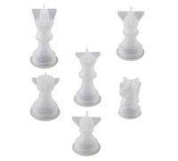 Hemobllo 6pcs Silicone Chess Pieces Molds for DIY Epoxy Casting 3D International Chess Piece Mould Set for Crafts and Resin Jewelry