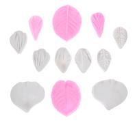 Hemobllo 6pcs Silicone Flower Mold Set for DIY Crafting, Reusable Rose Vein Candy and Fondant Molds, Food-Grade Silicone for Cake Decoration and Epoxy Resin Flower Making in Home Baking
