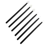 Hemobllo 6pcs Silicone Lip Brush and Eyeshadow Brush Set with Plastic Handles for Christmas and New Year, Portable Cosmetic Applicator Tools for Female Friends
