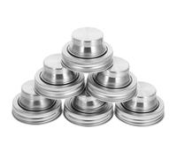Hemobllo 6pcs Stainless Steel Cocktail Shaker Lids Set for Mason Jars, Practical and Easy to Use Bottle Lids, for Mixing a Cocktail the Bar or Kitchen Use