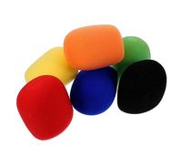 Hemobllo 6pcs Thickened Microphone Windscreen Covers Handheld Mic Sponge Covers for Ktv and Podcasting Noise-reducing Multi-color Set (orange Yellow Red Green Black)