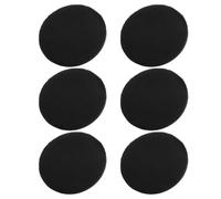 Hemobllo 6pcs Thin Black Makeup Powder Pads Set, Soft Synthetic Leather and Fabric Face Applicator for Foundation and Setting Powder, Easy to Carry Cosmetic Tool for Daily Use