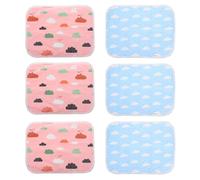 Hemobllo 6pcs Washable Pet Training Pads for Guinea Pig Cage Liners, Reusable Hamster Bedding Mats Cloud and Raindrop Patterns, Soft Small Animal Sleep Nest Pads for Cage Use