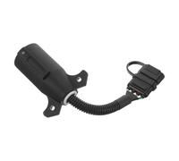 Hemobllo 7-pin to 4-pin Trailer Plug Adapter Connector, 7 Way round Black Trailer Light Plug for Truck Caravan Rv Electrical Wiring