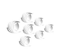 Hemobllo 7pcs Mirror Wall Art Fish Wall Stickers Stylish Modern Silver Fish Shaped Easy to Apply Easy to Remove Bathroom Sticker Mirror for Window Decor