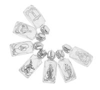 Hemobllo 7pcs Small Glass Holy Water Bottles with Embossed Mary Design Empty Containers for Baptism Church Events Perfume Essential Oils Religious Gift