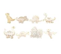 Hemobllo 8pcs Dinosaur Wooden Crafts DIY Hand-Painted Wood Chips, Unpainted Dinosaur Craft Kit to Exercise Hands-on Ability, for Party Decorations and Home Decorations