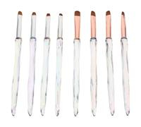 Hemobllo 8pcs Fine Tip Nail Liner Brush Set round Tip, Multi-functional Gel Art Brushes for Nails Made of Synthetic Fibres and Aluminium, for DIY Manicure and Salon Use by Beginners