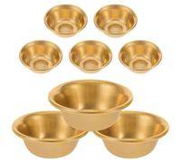 Hemobllo 8pcs Mini Brass Ritual Offering Bowls for Buddhist Water and Holy Water Use, Copper Material with Elegant Design and Excellent Durability, for Large Temple Ceremonies and Travel