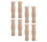 Hemobllo 8pcs Wooden Handle Replacement with Dia 8mm Through Hole for Bucket and BBQ Grill, Nonslip Wood Grip Resisting Deformation, for Cleaning Tasks and Daily Property Maintenance