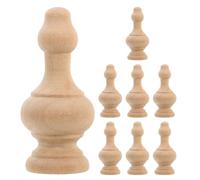 Hemobllo 8pcs Wooden Stair Finials 6.5x2.5cm Decorative Solid Wood Post Tops for Bed Posts, Staircase Balusters, and Porch DIY Craft Finials