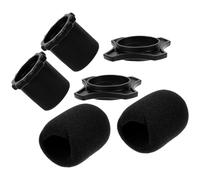 Hemobllo 9pcs Microphone Sponge Covers Thick Foam Windshield Pop Filter Set for Indoor Outdoor Karaoke Ktv Black 3pcs Mic Cover Kits, Soundproof Mic Accessories