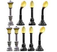 Hemobllo 9pcs Miniature Glow-in-the-dark Street Lamp Decor Set, Small Resin Micro Landscape Lights for Garden and Model Railway, Mushroom, Sensor, and Upright Lamp Styles for Indoor Display