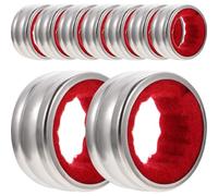 Hemobllo 9pcs Red Stainless Steel Wine Bottle Drip Rings Leak-Proof Beverage Collar Set with Velvet Sleeve for Bar and Home Use