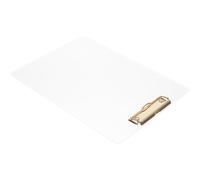 Hemobllo A4 Acrylic Clipboard with Writing Support, Gold-Tone Document Storage Clip, Office Hardboard File Clip for School and Office Use