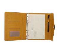 Hemobllo A5 Password Notepad with Combination Lock, Pu Cover Business Journal for Office and Personal Use, Yellow Secure Diary for Daily Planning and Private Writing