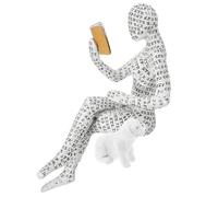Hemobllo Abstract Resin Reading Woman Figurine Shelf Decor for Living Room Desktop Ornament Modern Book Lady Sculpture Collectible Home Office Accent