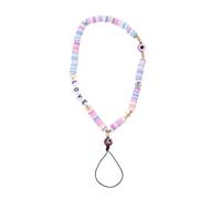 Hemobllo Acrylic Beaded Phone Strap Love Letter Phone Hanging Wrist Lanyard with Colorful Design