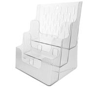 Hemobllo Acrylic Document Organizer Desktop File Rack Vertical Folder Holder Magazine File Holder Office Desk Storage Organizer for Study and Work