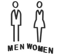 Hemobllo Acrylic Restroom Gender Signs Set with Adhesive Backing, Black Men and Women Bathroom Door Signs, Unisex Toilet Symbols for Public Washroom Decor and Business Use