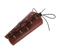 Hemobllo Adjustable Archery Arm Guard Pu Leather Forearm Protector with Buckle Straps Brown Sleeve Protector for Bow Hunting and Target Shooting Unisex