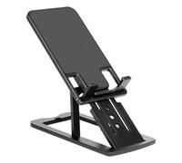 Hemobllo Adjustable Foldable Phone Stand with Height and Angle Adjustment Portable Desk Holder Compact Design for Mobile Phones and Tablets for Travel and Watching Movies