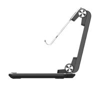Hemobllo Adjustable Foldable Tablet Stand Holder with Two Hinges, Aluminium Alloy and Plastic Desktop Phone Bracket, Multifunctional Phone and Tablet Support for Home and Office Use
