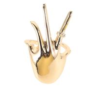 Hemobllo Adjustable Metal Hand-design Ring with Sparkling Zirconia, Chunky Band Romantic Statement Ring for Women Wedding Jewelry and Fashion Accessories