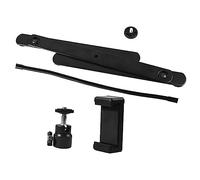 Hemobllo Adjustable Overhead Cell Phone Stand with 360 Degree Metal Hose and Foldable Design, Stable Structure Phone Mount for Recording Painting Process and Streaming, Black Metal Tripod