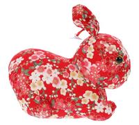 Hemobllo Adorable Year the Rabbit Celebration Ornament Rabbit Stuffed Made of Soft Pp Cotton Red with Supple and Comfortable Touch, New Year Plaything and Adults