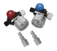 Hemobllo Air Compressor Pneumatic Pressure Regulator with Gauge and Water Separator for Spray Gun Paint Spraying and Tire Inflation Control Valve Set with American Connector