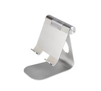 Hemobllo Aluminum Multi-angle Adjustable Desktop Tablet Stand Sticky Suction Base for Phone and E-reader Charging Holder Silver Compatible for Home and Office