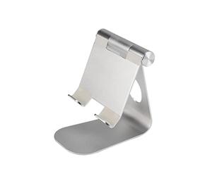 Hemobllo Aluminum Multi-angle Adjustable Desktop Tablet Stand Sticky Suction Base for Phone and E-reader Charging Holder Silver Compatible for Home and Office