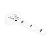 Hemobllo American Retro Key Design Wall Hanger, White Metal Wall-Mounted Key Hook for Entryway, Porch and ’ Room Storage, Decorative Coat and Clothes Hook, Single Piece