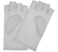 Hemobllo Anti-uv Fingerless Nail Art Gloves for Women 1 Pair Light Grey Protective Gel Manicure Hand Covers Breathable Nail Art Supplies for Gel Care and Technician Use